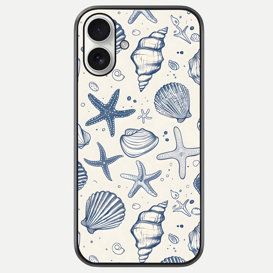 Blue Ocean Outline Glass Case For iPhone 17 by Custom World