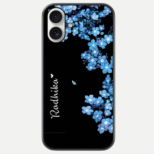 Blue Petal Dream Custom Name Glass Case For iPhone 17 by Custom World