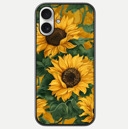 Bright Sunflower Bloom Glass Case For iPhone 17 by Custom World