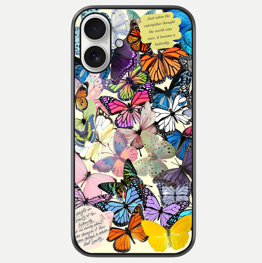 Butterflies Petal Dream Glass Case For iPhone 17 by Custom World