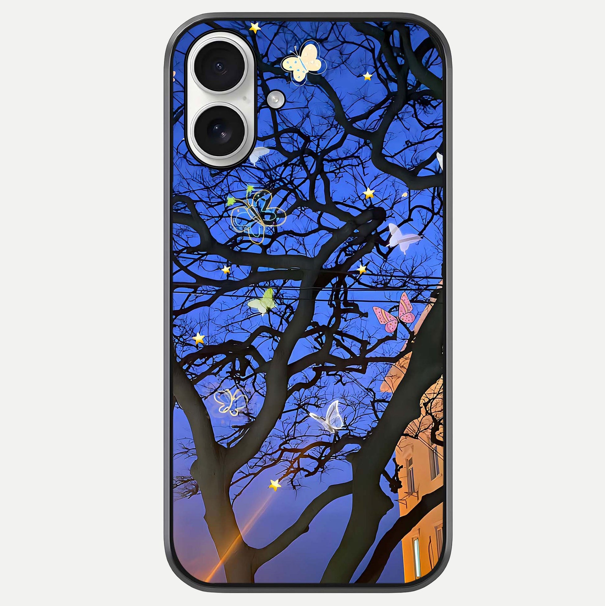 Butterfly Night Magic Glass Case For iPhone 17 by Custom World