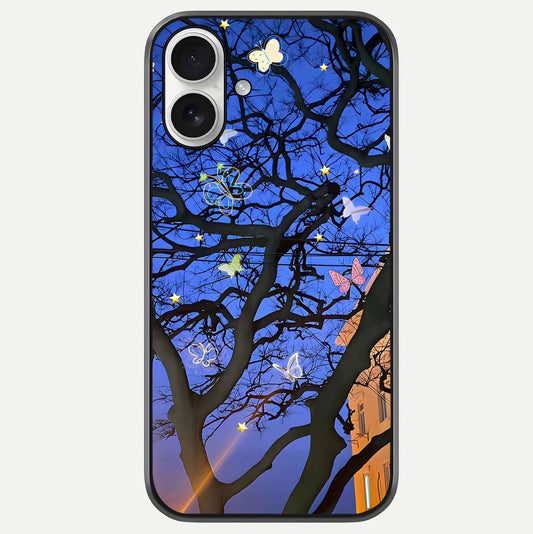 Butterfly Night Magic Glass Case For iPhone 17 by Custom World