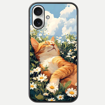 Cat & Flowers View Glass Case For iPhone 17 by Custom World