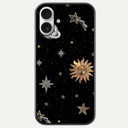 Celestial Moon With Stars Glass Case For iPhone 17 by Custom World