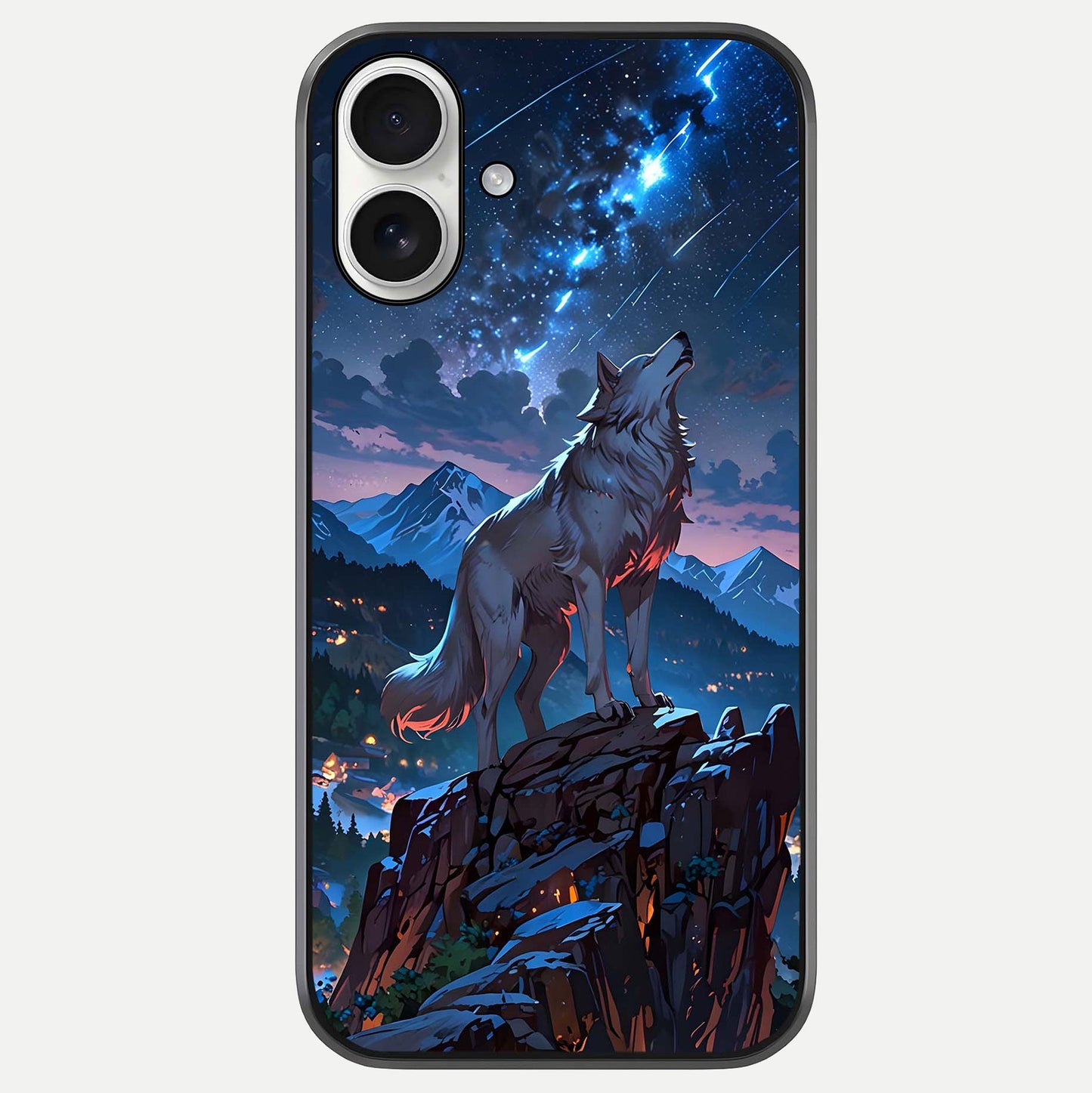 Celestial Wolf Howl Glass Case For iPhone 17 by Custom World
