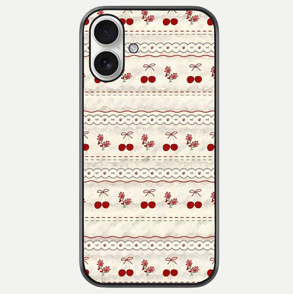 Cherry Bloom Charm Glass Case For iPhone 17 by Custom World