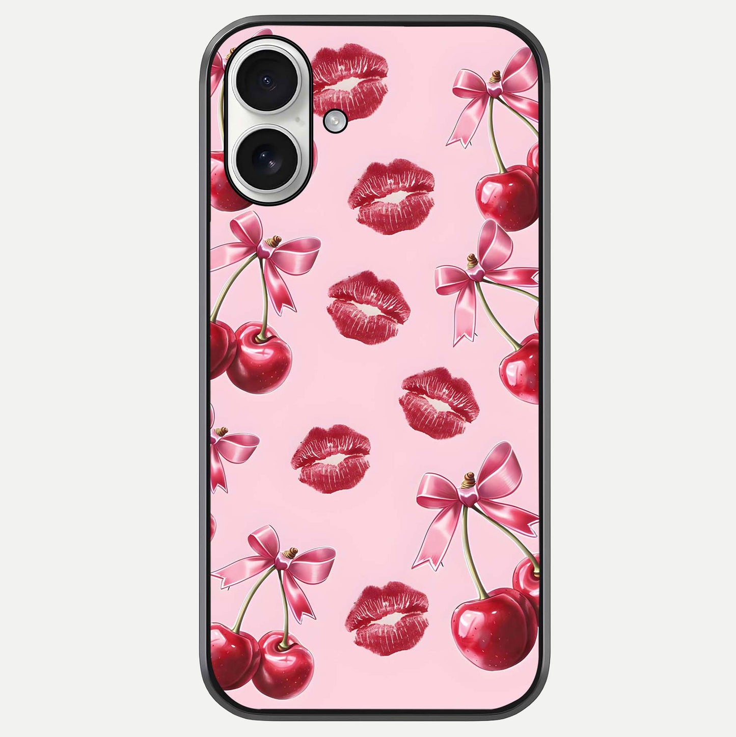 Cherry With Lips Glass Case For iPhone 17 by Custom World
