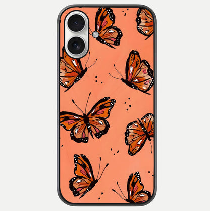 Coral Wing Butterfly Glass Case For iPhone 17 by Custom World