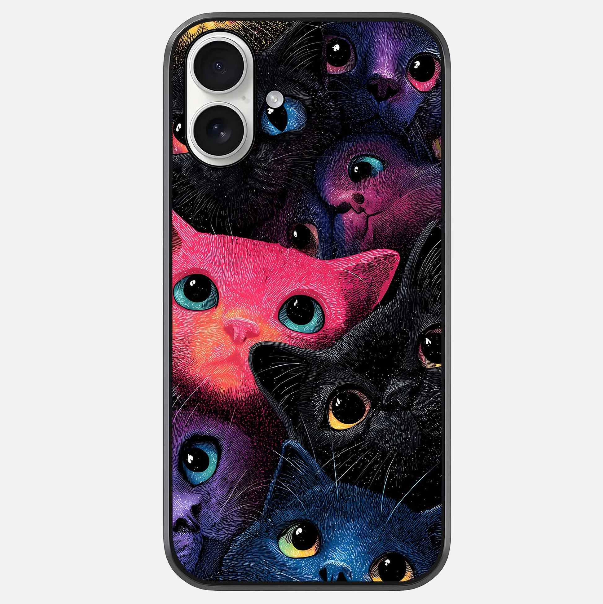 Cosmic Cats Dreams Glass Case For iPhone 17 by Custom World