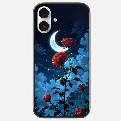 Crimson Rose Moon Glass Case For iPhone 17 by Custom World