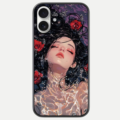 Crimson Rose Serenity Glass Case For iPhone 17 by Custom World