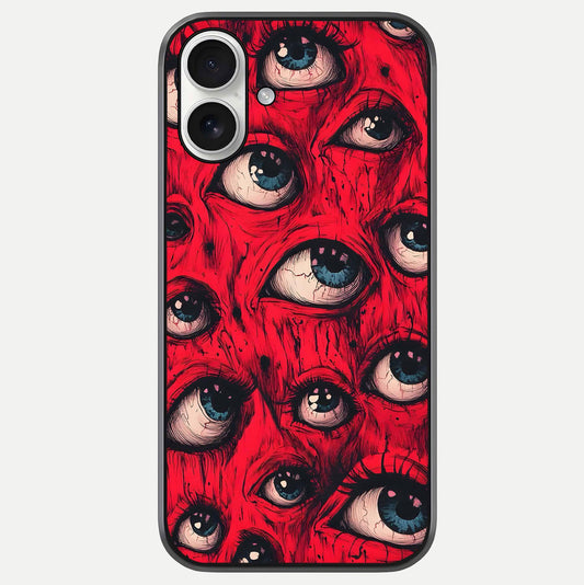 Crimson Watch Eyes Glass Case For iPhone 17 by Custom World
