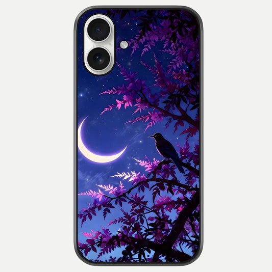 Crow & Moon Scenery Glass Case For iPhone 17 by Custom World