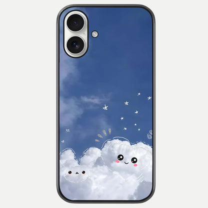 Cute Blossom Cloud Glass Case For iPhone 17 by Custom World