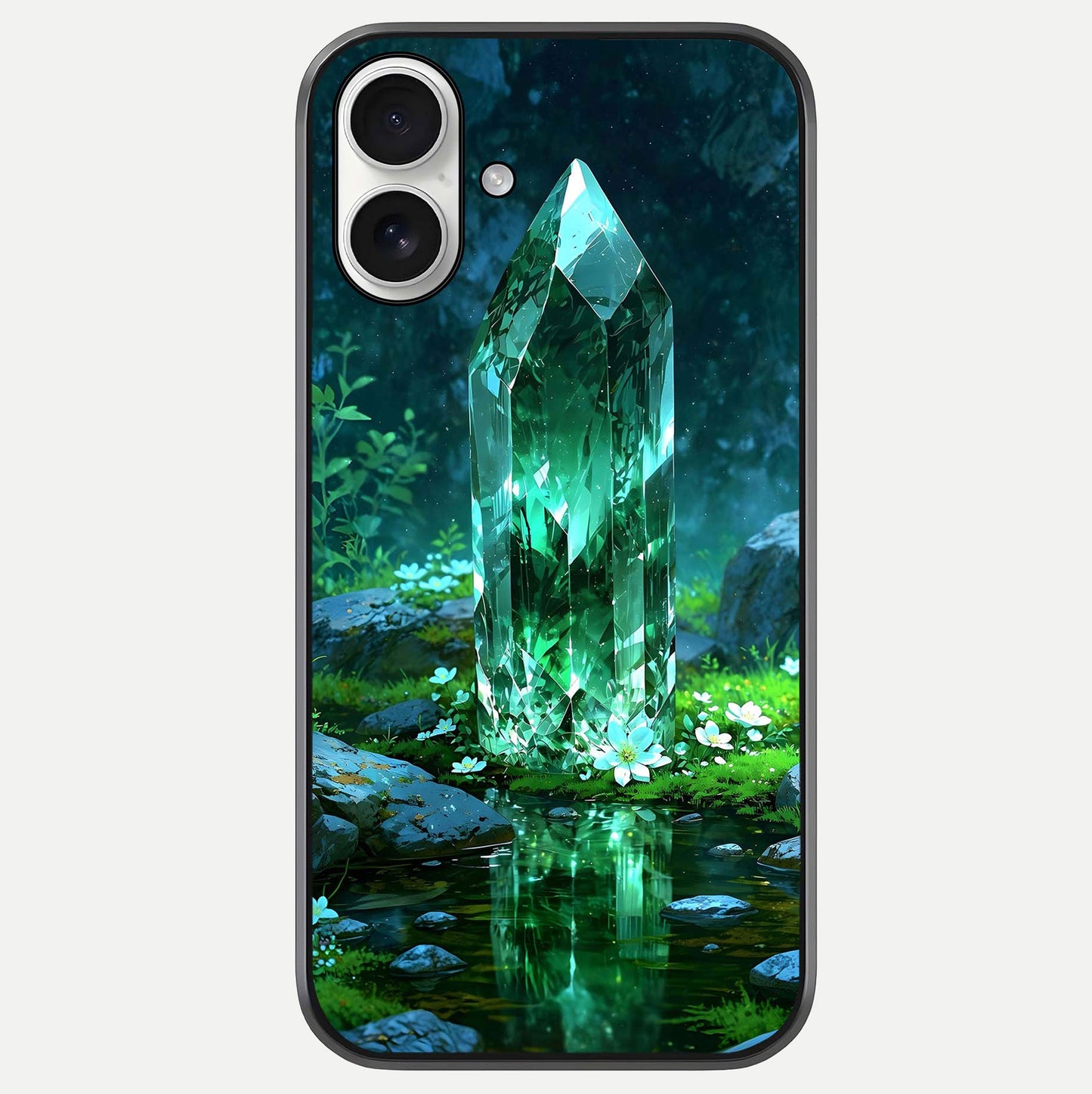 Emerald Light Crystal Glass Case For iPhone 17 by Custom World