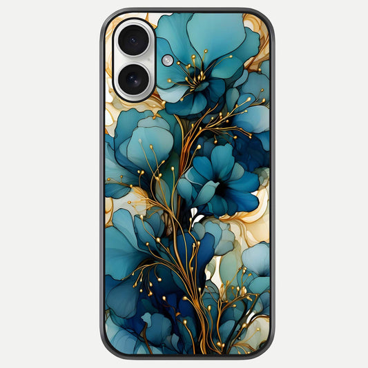 Golden Bloom Symphony Glass Case For iPhone 17 by Custom World