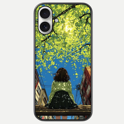 Golden Leaves Glow Glass Case For iPhone 17 by Custom World