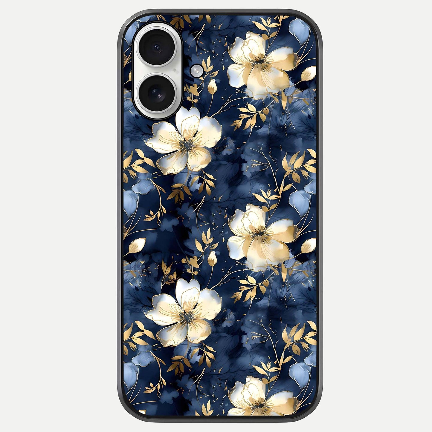 Golden Midnight Bloom Glass Case For iPhone 17 by Custom World