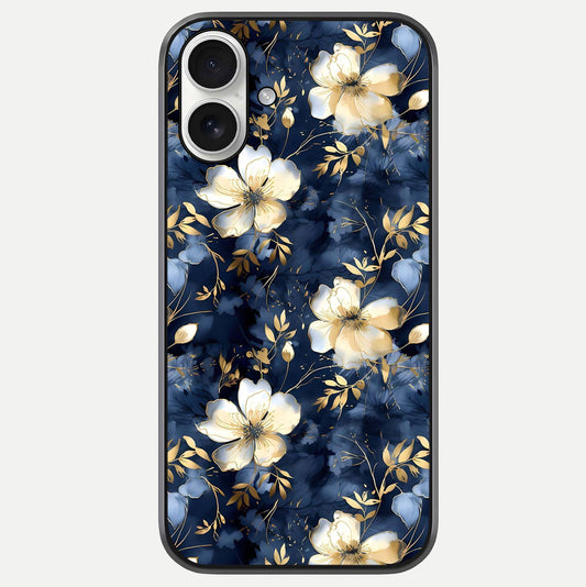 Golden Midnight Bloom Glass Case For iPhone 17 by Custom World
