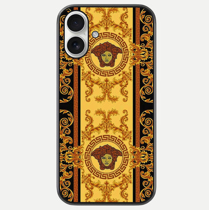 Golden Royal Heritage Glass Case For iPhone 17 by Custom World