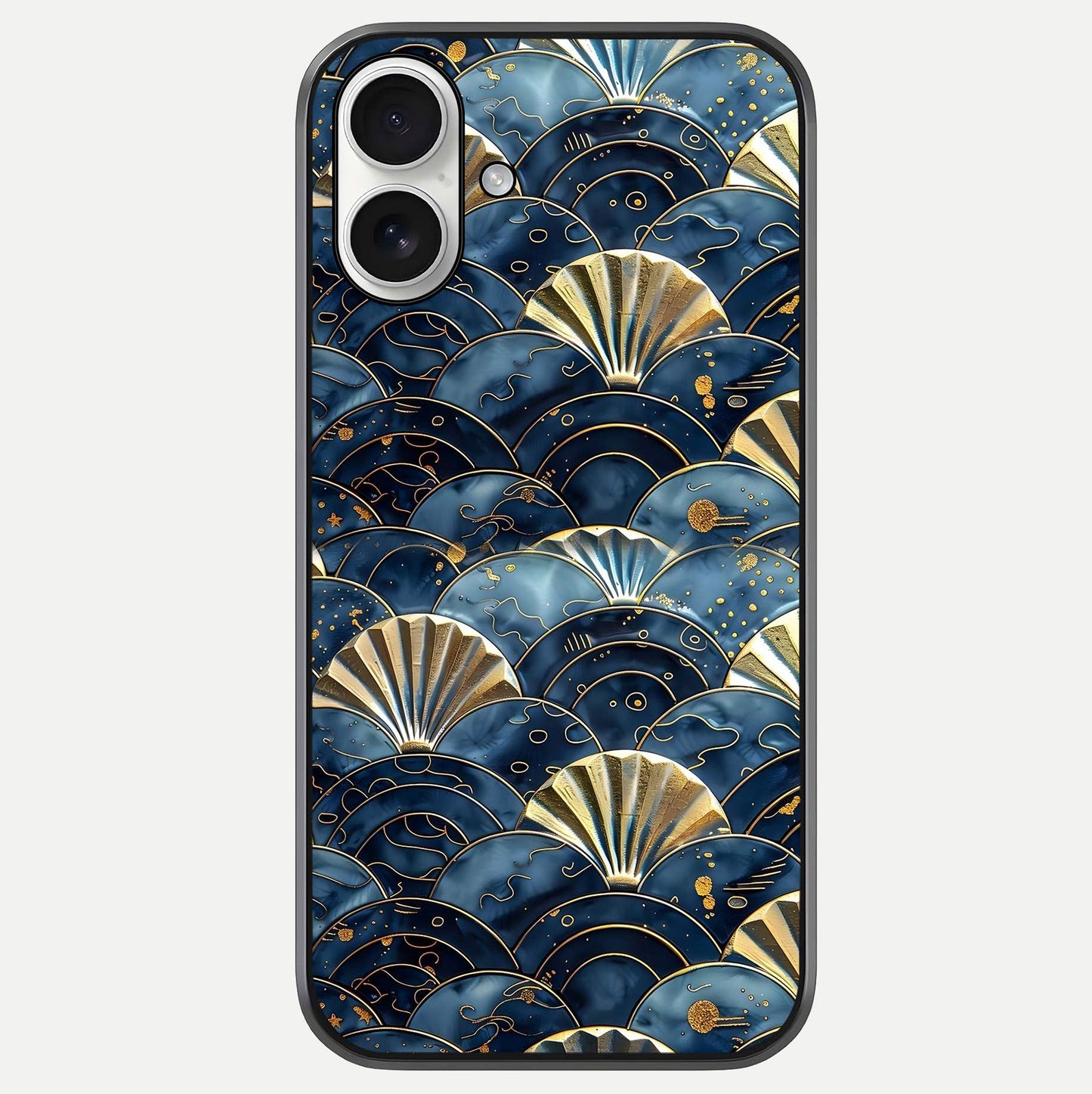 Golden Wave Luxe Glass Case For iPhone 17 by Custom World