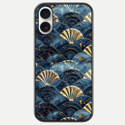 Golden Wave Luxe Glass Case For iPhone 17 by Custom World
