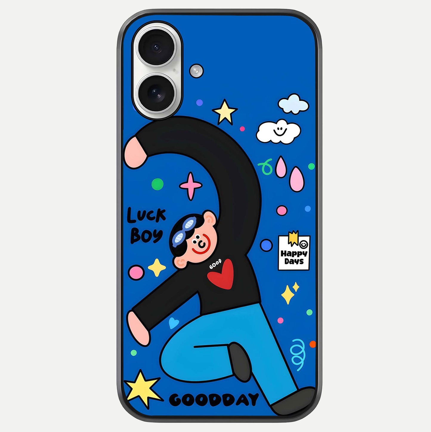 Happy Luck Vibe Glass Case For iPhone 17 by Custom World
