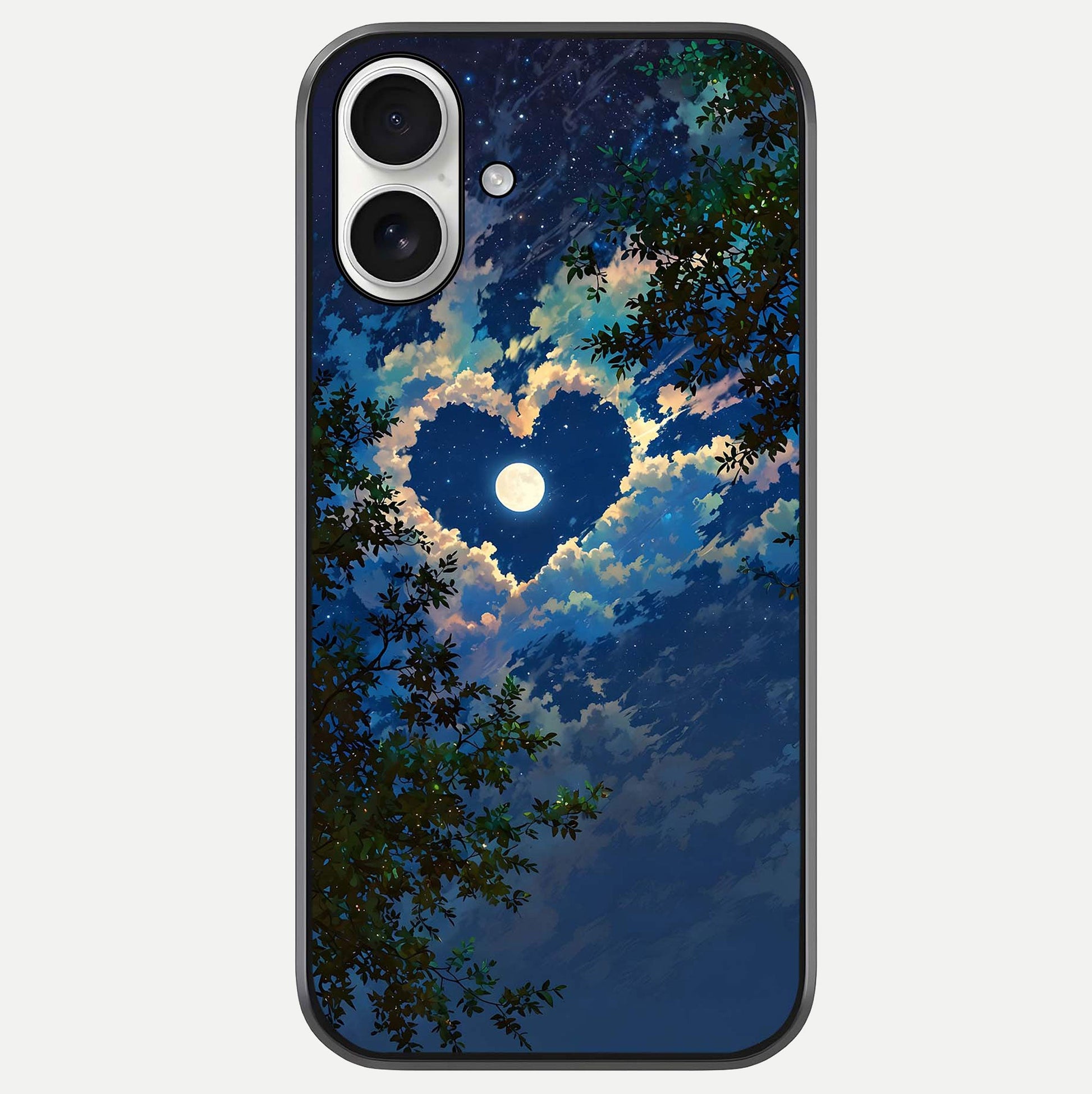 Heart With Moon Sky Glass Case For iPhone 17 by Custom World