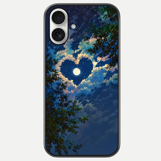 Heart With Moon Sky Glass Case For iPhone 17 by Custom World