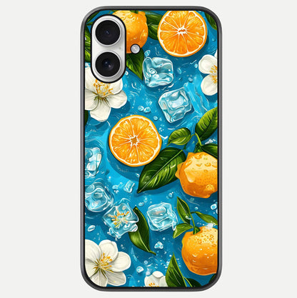 Ice Cube With Orange Glass Case For iPhone 17 by Custom World