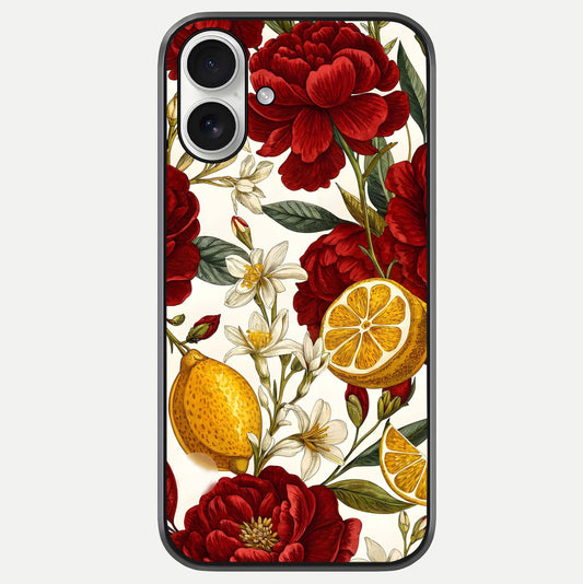 Lemon Rose Charm Glass Case For iPhone 17 by Custom World
