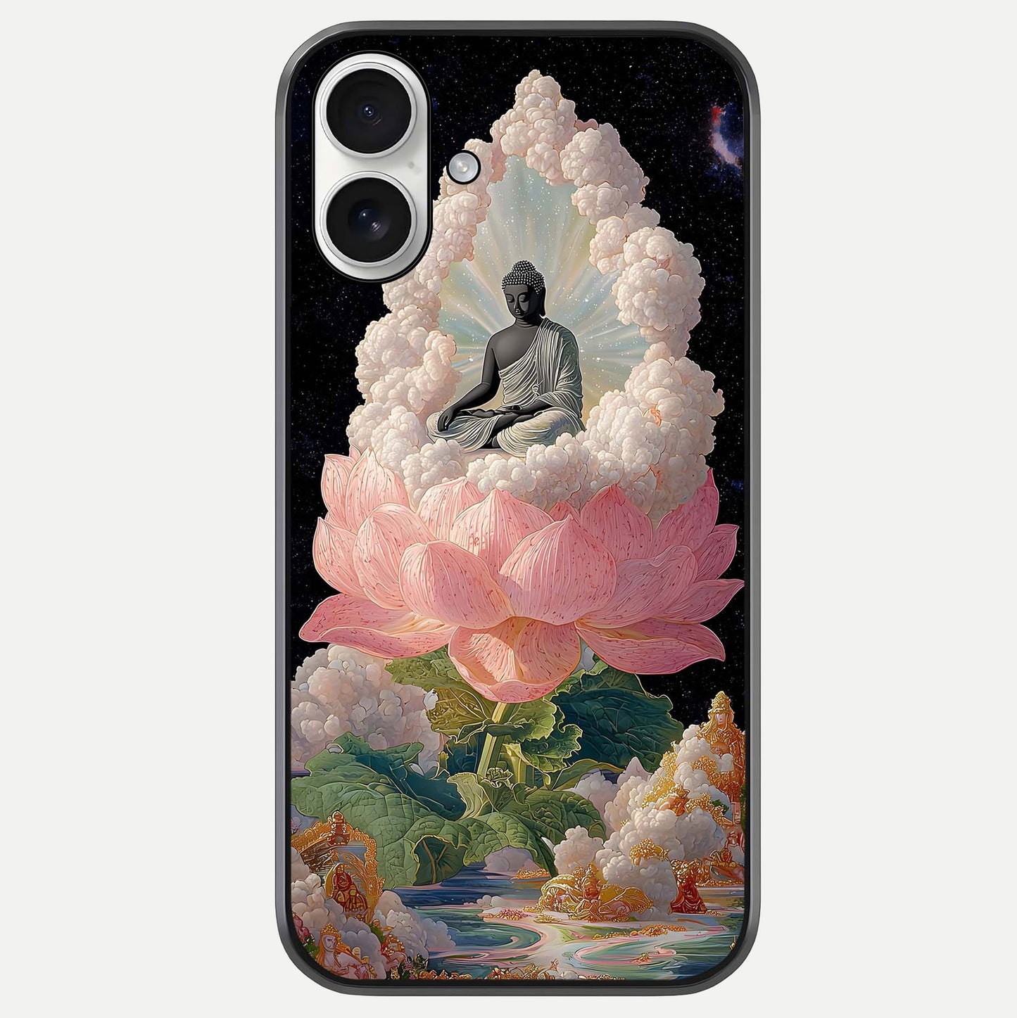 Lotus Divine Peace Glass Case For iPhone 17 by Custom World