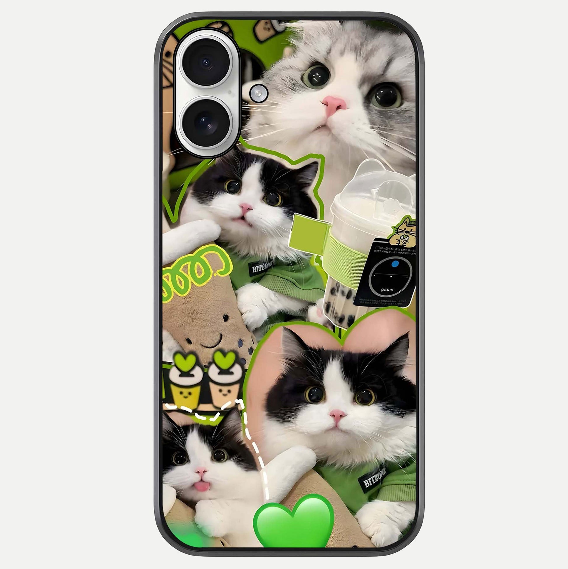 Matcha Cats Mood Glass Case For iPhone 17 by Custom World