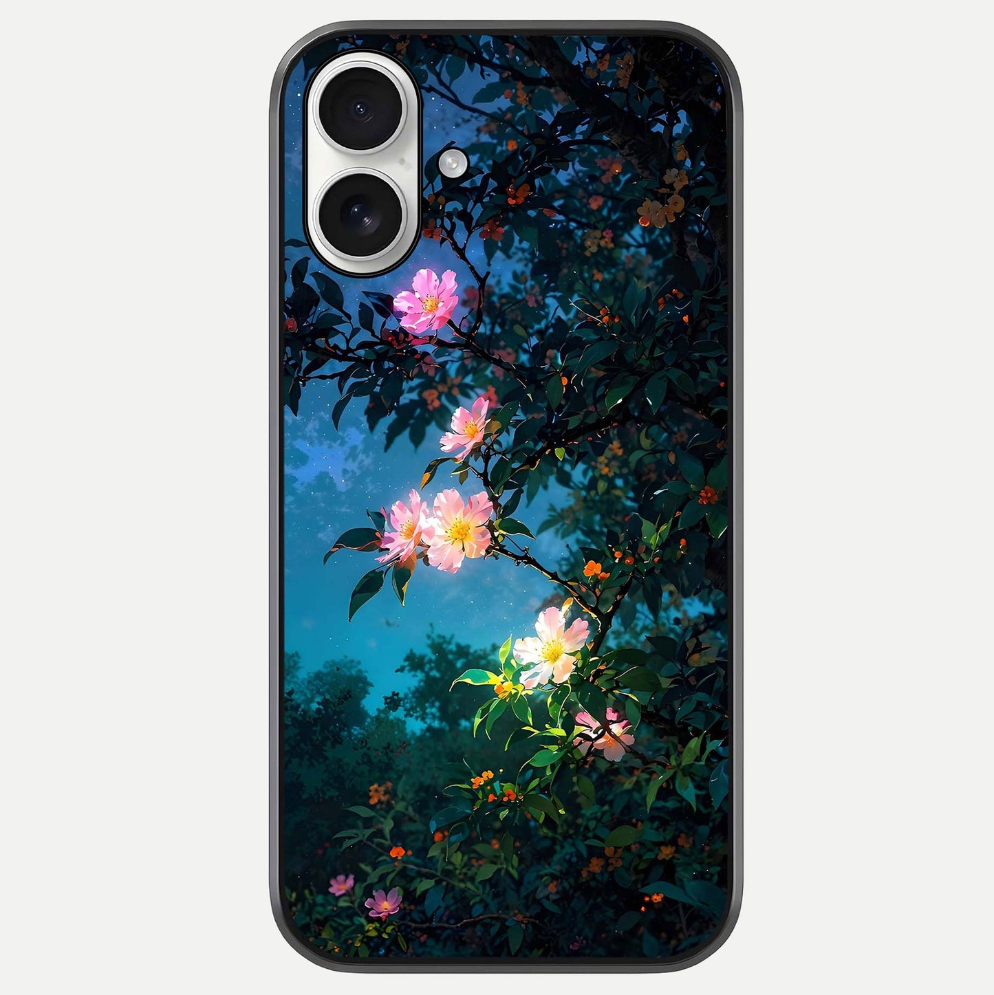 Midnight Bloom Glow Glass Case For iPhone 17 by Custom World