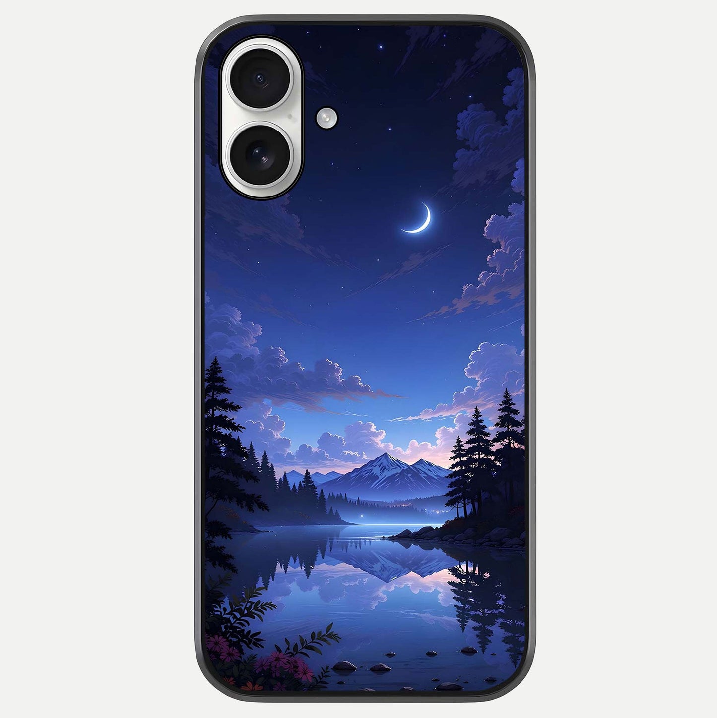 Midnight Lake Peace Glass Case For iPhone 17 by Custom World