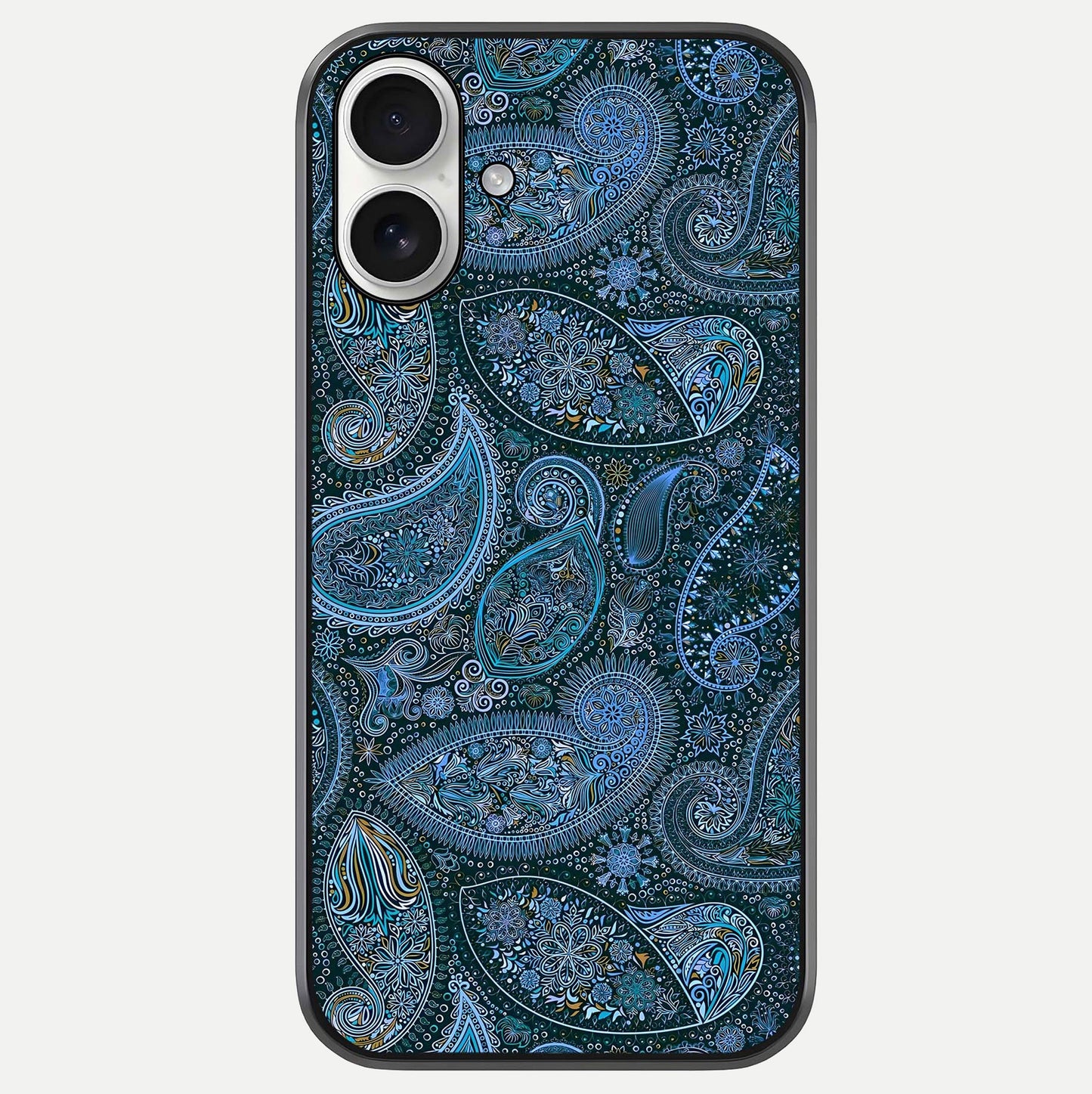 Midnight Paisley Glow Glass Case For iPhone 17 by Custom World