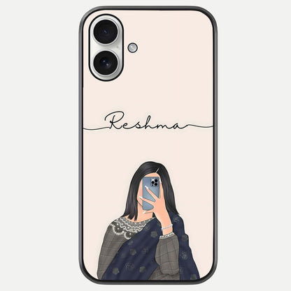 Mirror Mood Muse With Custom Name Glass Case For iPhone 17 by Custom World