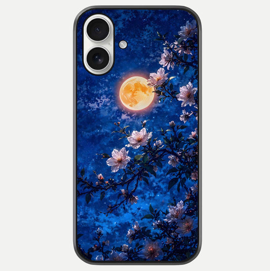 Moonlit Blossoms Night Glass Case For iPhone 17 by Custom World