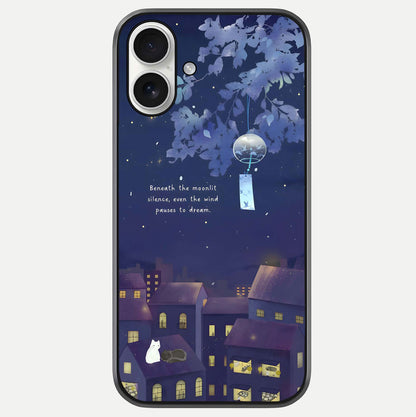 Moonlit Cat Silence Glass Case For iPhone 17 by Custom World