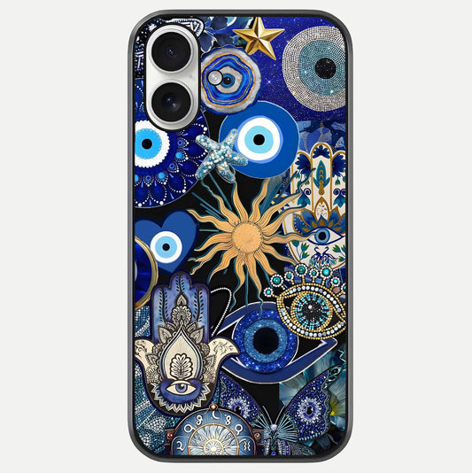 Mystic Blue Evil Eye Glass Case For iPhone 17 by Custom World