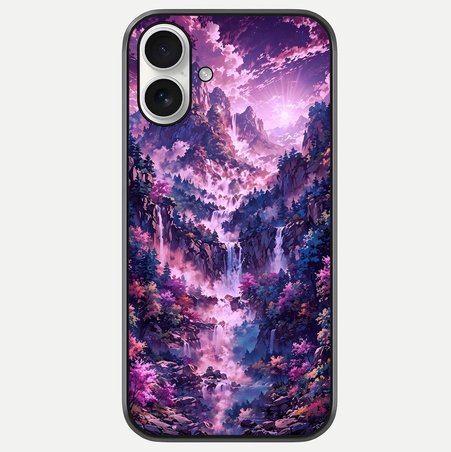 Mystic Cascade Peaks Glass Case For iPhone 17 by Custom World