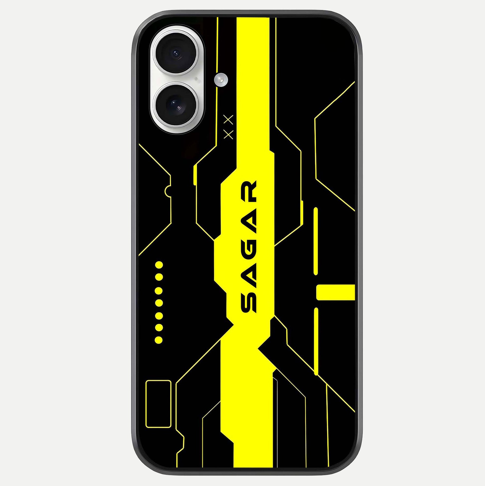 Neon CYBERPUNK Custom Name Glass Case For iPhone 17 by Custom World
