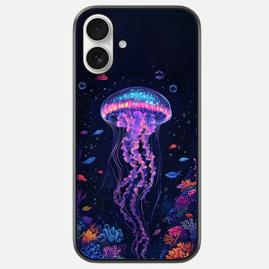 Neon Jellyfish Glass Case For iPhone 17 by Custom World