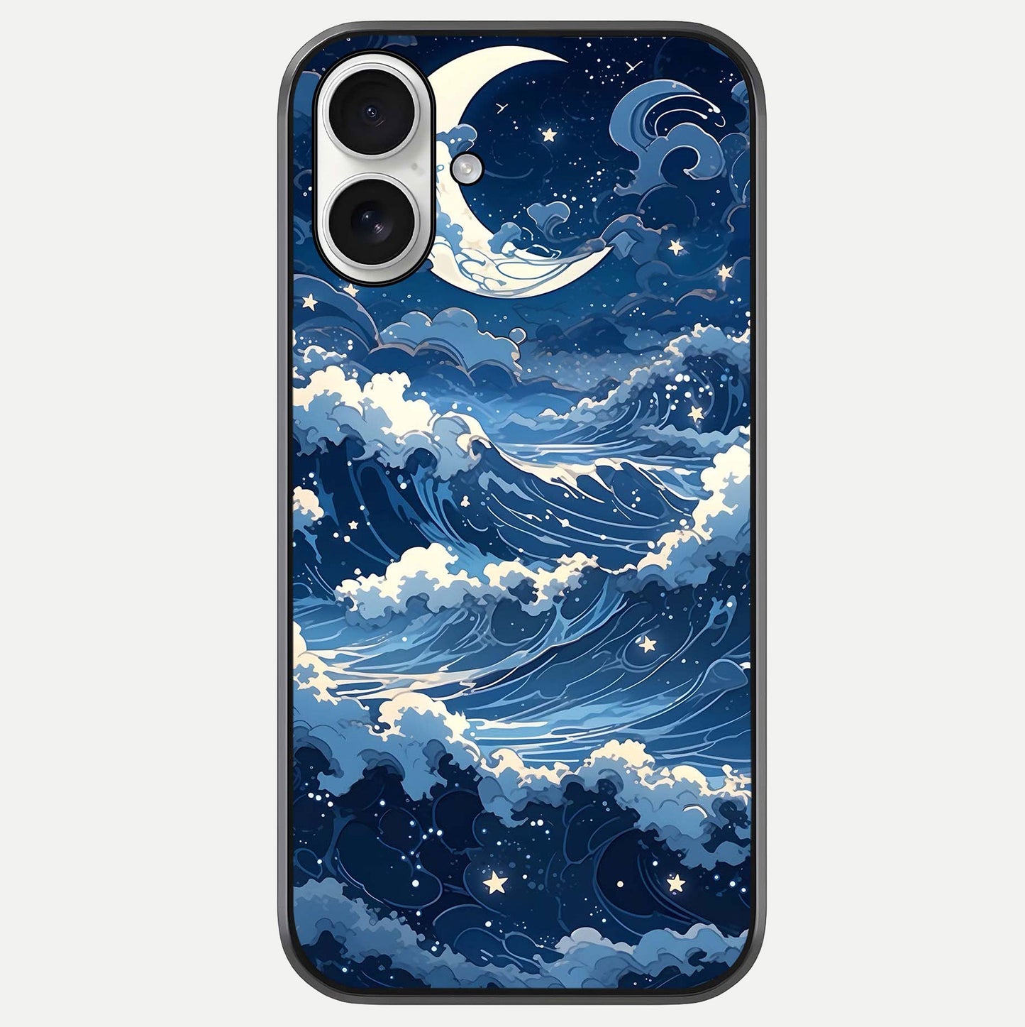 Ocean Moon Waves Glass Case For iPhone 17 by Custom World
