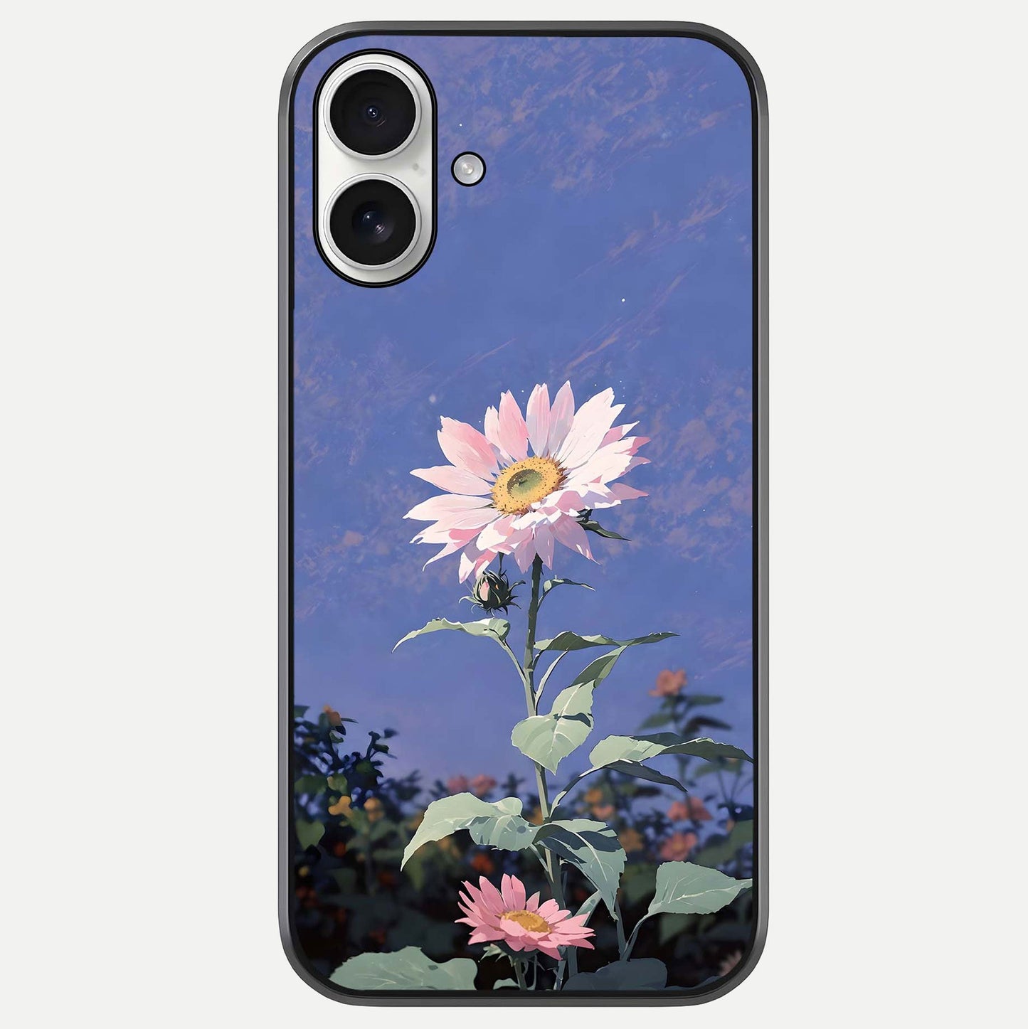 Pink Sunflower Glow Glass Case For iPhone 17 by Custom World