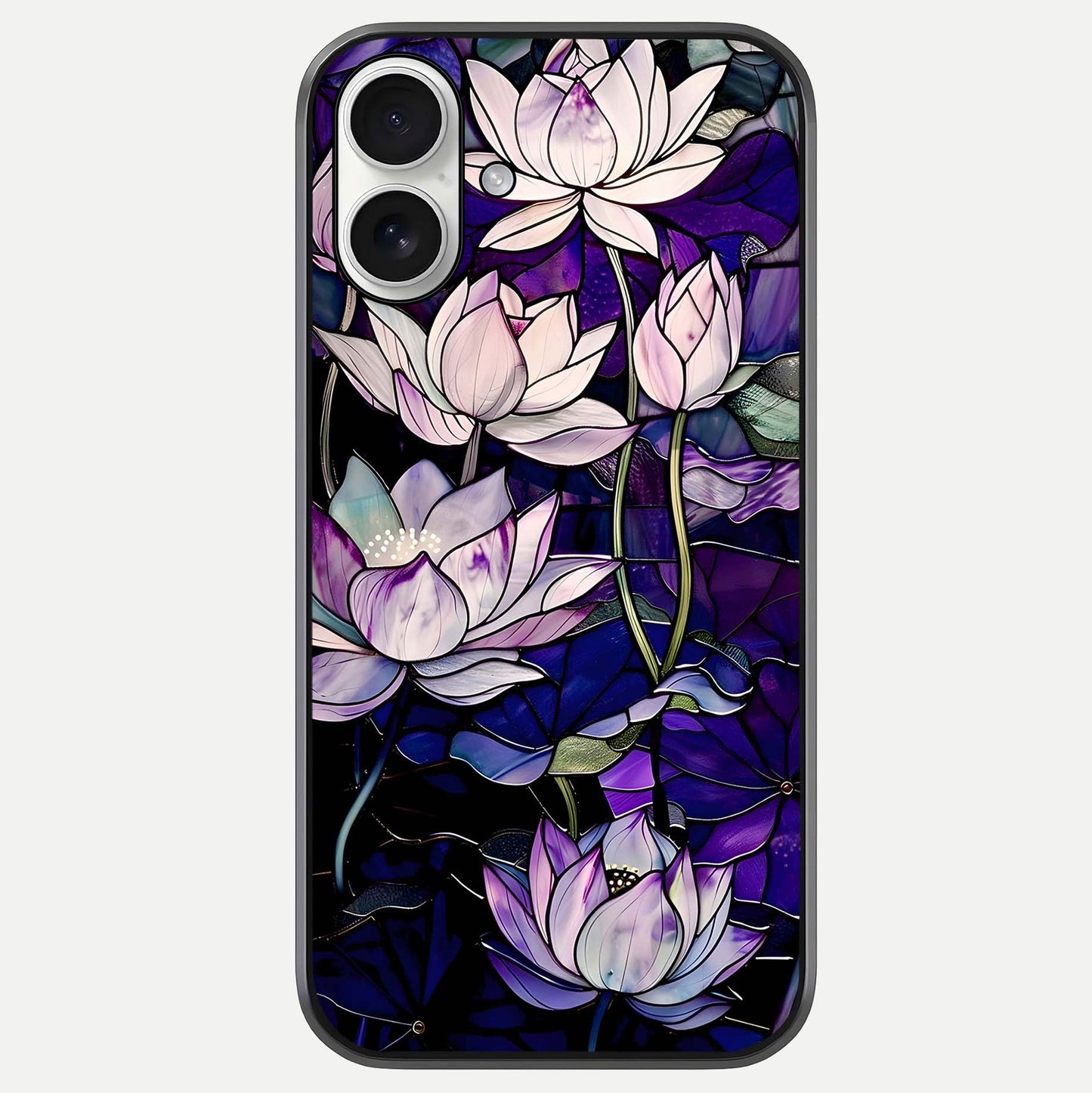 Purple Lotus Pattern Glass Case For iPhone 17 by Custom World