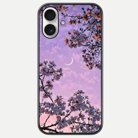 Purple Serenity Moon Glass Case For iPhone 17 by Custom World