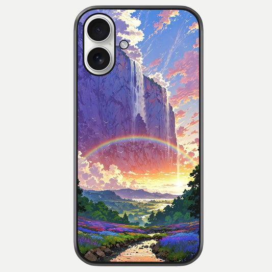 Rainbow Valley Dream Glass Case For iPhone 17 by Custom World