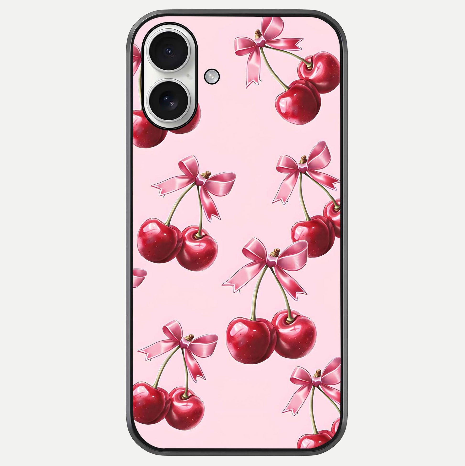 Red Cherries Pattern Glass Case For iPhone 17 by Custom World