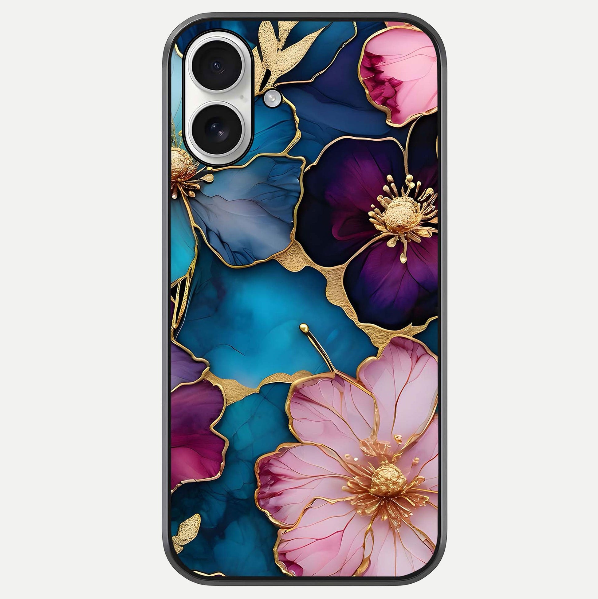 Sparkle Floral Glass Case For iPhone 17 by Custom World